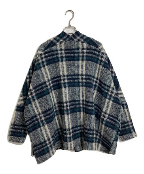 SHIPS（シップス）SHIPS (シップス) イタリアン チェック ショート 羽織り　ラグランカーディガン ネイビー サイズ:FREEの古着・服飾アイテム