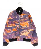 stussy×Lucien Smithステューシー×ルシアンスミス）の古着「キャンバスボンバージャケット」｜パープル×オレンジ