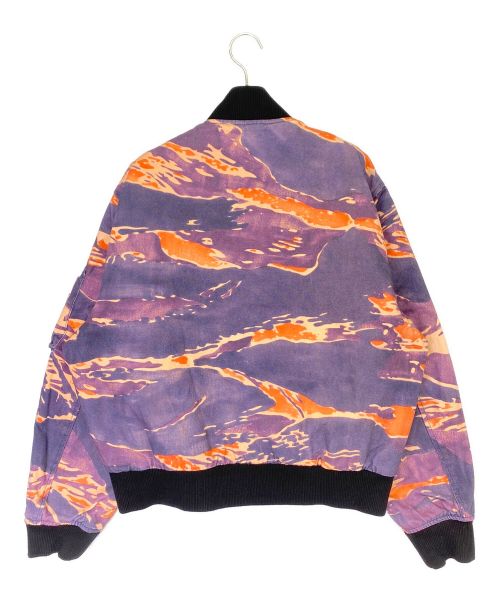 stussy（ステューシー）stussy (ステューシー) Lucien Smith (ルシアンスミス) キャンバスボンバージャケット パープル×オレンジ サイズ:Sの古着・服飾アイテム