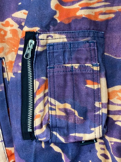stussy（ステューシー）stussy (ステューシー) Lucien Smith (ルシアンスミス) キャンバスボンバージャケット パープル×オレンジ サイズ:Sの古着・服飾アイテム