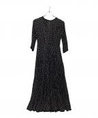 SINMEシンメ）の古着「ポルカドットレーヨンドレスワンピース」｜ブラック