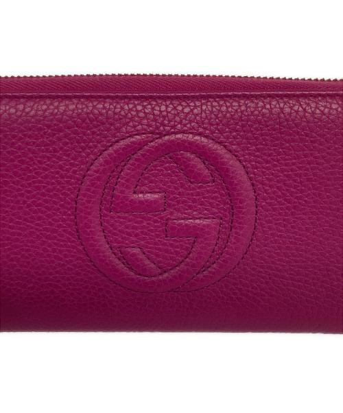 GUCCI（グッチ）GUCCI (グッチ) ラウンドファスナー インターロッキング ショッキングピンクの古着・服飾アイテム