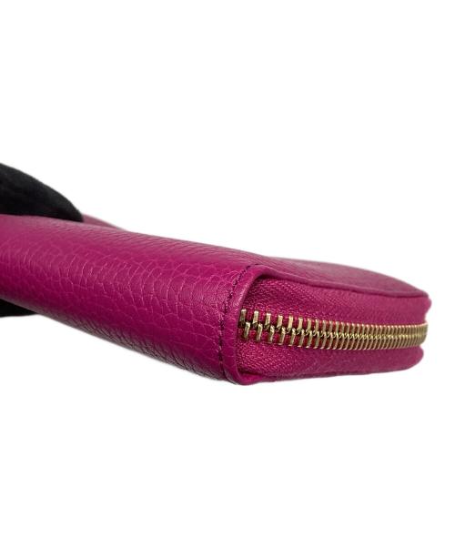 GUCCI（グッチ）GUCCI (グッチ) ラウンドファスナー インターロッキング ショッキングピンクの古着・服飾アイテム