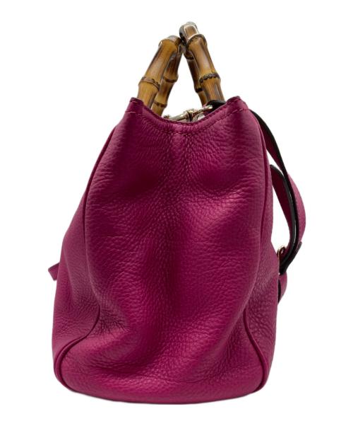 GUCCI（グッチ）GUCCI (グッチ) バンブーショッパー2WAYバッグ ピンクの古着・服飾アイテム