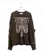 el conductorhコンダクター）の古着「CORD EMBROIDERED CREW NECK SWEATER」｜ブラック