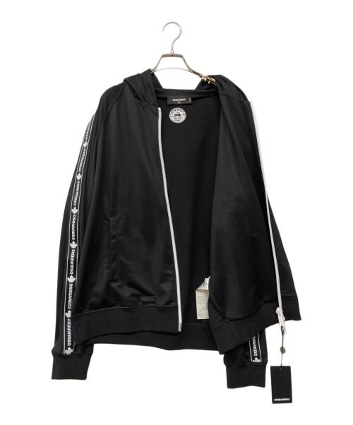 DSQUARED2（ディースクエアード）DSQUARED2 (ディースクエアード) ARM LINE LOGO TAPE TRACK JACKET ブラック サイズ:XXLの古着・服飾アイテム