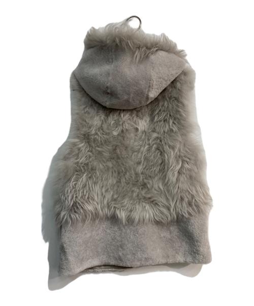 DAMA collection（ダーマコレクション）DAMA collection (ダーマコレクション) カシミヤファー&ラムファー フード付きジレ　 ベージュ サイズ:1の古着・服飾アイテム