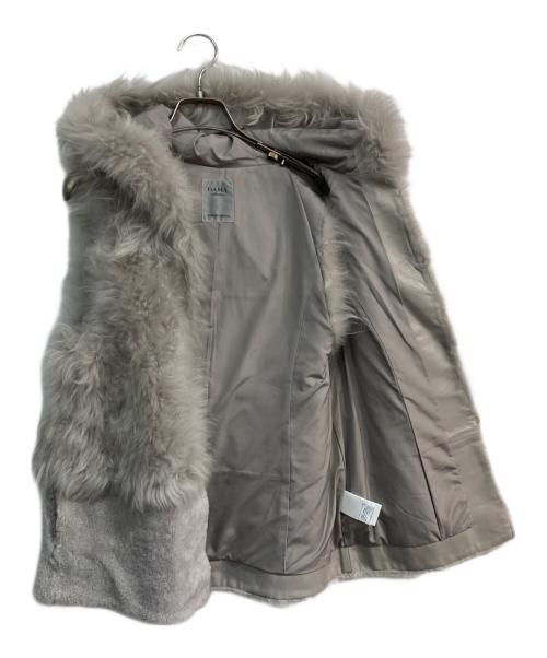 DAMA collection（ダーマコレクション）DAMA collection (ダーマコレクション) カシミヤファー&ラムファー フード付きジレ　 ベージュ サイズ:1の古着・服飾アイテム