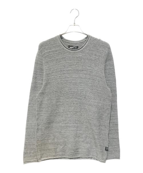 REPLAY（リプレイ）REPLAY (リプレイ) コトンカシミヤニット グレー サイズ:Lの古着・服飾アイテム