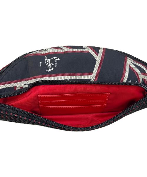 Christian Louboutin（クリスチャン・ルブタン）Christian Louboutin (クリスチャン・ルブタン) スタッズウエストバッグ ブラック×レッドの古着・服飾アイテム