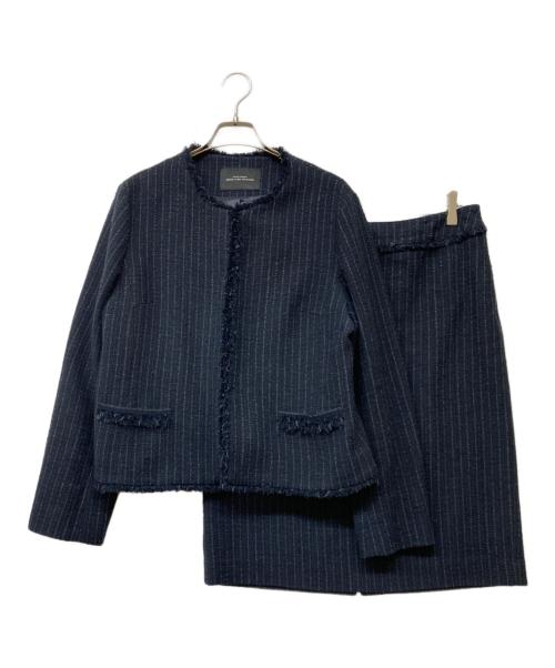 green label relaxing（グリーンレーベルリラクシング）green label relaxing (グリーンレーベルリラクシング) ツイードジャケット/スカートセット ネイビー サイズ:44の古着・服飾アイテム