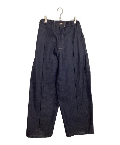SAGE NATION（セイジ ネーション）SAGE NATION (セイジ ネーション) DENIM BOX PLEAT TROUSER インディゴ サイズ:Sの古着・服飾アイテム