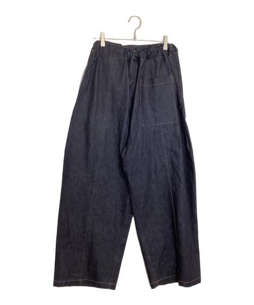 SAGE NATION（セイジ ネーション）SAGE NATION (セイジ ネーション) DENIM BOX PLEAT TROUSER インディゴ サイズ:Sの古着・服飾アイテム