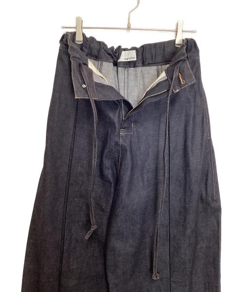 SAGE NATION（セイジ ネーション）SAGE NATION (セイジ ネーション) DENIM BOX PLEAT TROUSER インディゴ サイズ:Sの古着・服飾アイテム
