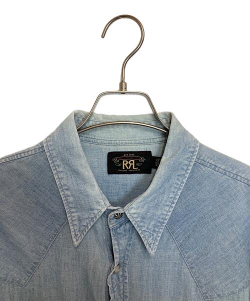 RRL（ダブルアールエル）RRL (ダブルアールエル) シャンブレーウエスタンシャツ ブルー サイズ:Lの古着・服飾アイテム