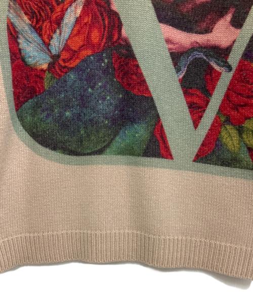VALENTINO（ヴァレンティノ）VALENTINO (ヴァレンティノ) 転写プリントクルーネックセーター ベージュ サイズ:XXSの古着・服飾アイテム