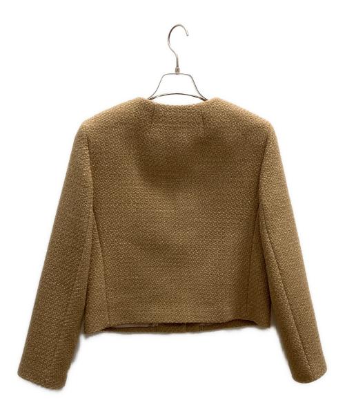 theory（セオリー）theory (セオリー) ノーカラーツイードジャケット キャメル サイズ:2の古着・服飾アイテム
