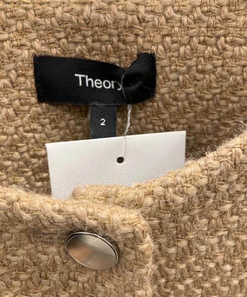 theory（セオリー）theory (セオリー) ノーカラーツイードジャケット キャメル サイズ:2の古着・服飾アイテム