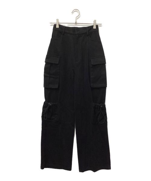 GIUNON（ジウノン）GIUNON (ジウノン) drawstring cargo pants ブラックの古着・服飾アイテム