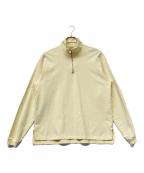 Blueブルー）の古着「ハーフジップカットソー」｜イエロー