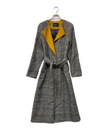Diagram（ダイアグラム）の古着「ショールカラーチェックガウン」｜グレー