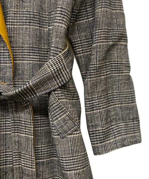 Diagram（ダイアグラム）Diagram (ダイアグラム) ショールカラーチェックガウン グレー サイズ:36の古着・服飾アイテム