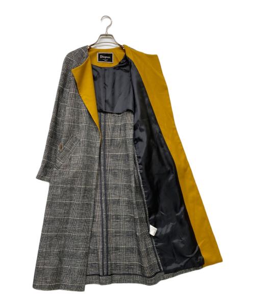 Diagram（ダイアグラム）Diagram (ダイアグラム) ショールカラーチェックガウン グレー サイズ:36の古着・服飾アイテム