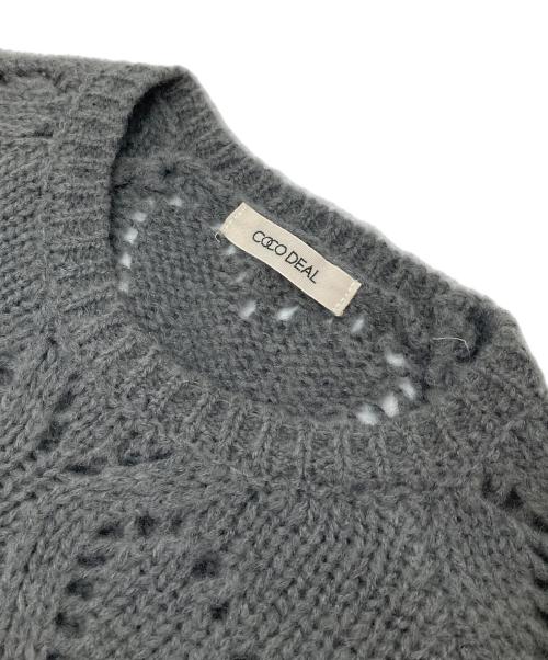 COCODEAL（ココディール）COCODEAL (ココディール) 　ハート柄編みニット　 グレー サイズ:2の古着・服飾アイテム