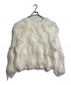 COCODEALココディール）の古着「フェザーフリンジジャカードニット　長袖ニット」｜アイボリー