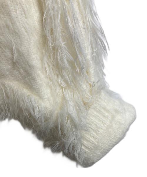 COCODEAL（ココディール）COCODEAL (ココディール) フェザーフリンジジャカードニット　長袖ニット アイボリー サイズ:2の古着・服飾アイテム