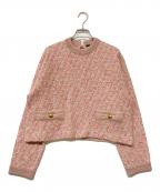 VERMEIL par ienaヴェルメイユ パー イエナ）の古着「23AW ウィンターツイード ニットプルオーバー」｜ピンク