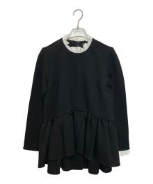 TSURU by MARIKO OIKAWA（ツルバイマリコオイカワ）の古着「フリル袖ブラウス」｜ブラック