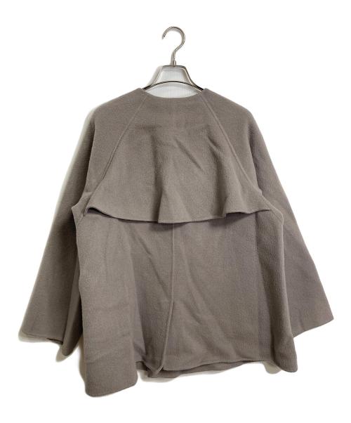 ROPE（ロペ）ROPE (ロペ) リバーショートビーバーダブルボタンコート　ショートコート　ウールコート　アウター グレージュ サイズ:38の古着・服飾アイテム
