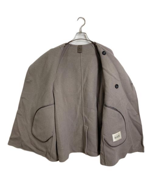 ROPE（ロペ）ROPE (ロペ) リバーショートビーバーダブルボタンコート　ショートコート　ウールコート　アウター グレージュ サイズ:38の古着・服飾アイテム