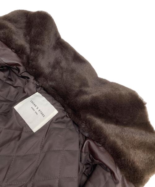 FREAK'S STORE（フリークスストア）FREAK'S STORE (フリークストア) ファー襟付き フェイクレザーブルゾン ブラウン サイズ:FREEの古着・服飾アイテム