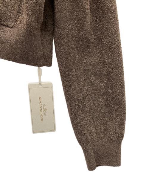 GRACE CONTINENTAL（グレースコンチネンタル）GRACE CONTINENTAL (（グレースコンチネンタル) モールニットカーディガン カーキ サイズ:36の古着・服飾アイテム