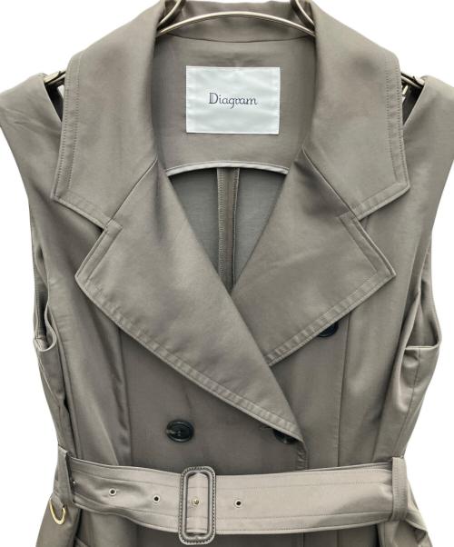 Diagram（ダイアグラム）Diagram (ダイアグラム) カットアウトトレンチノースリーブワンピース グレー サイズ:SIZE36の古着・服飾アイテム