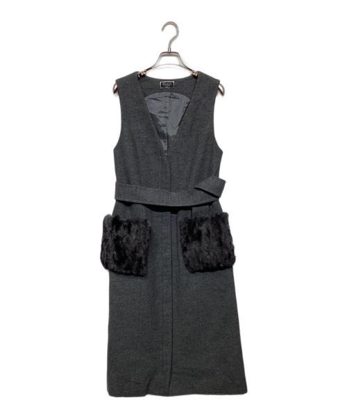 Diagram GRACE CONTINENTAL（ダイアグラム グレースコンチネンタル）Diagram GRACE CONTINENTAL (ダイアグラム グレースコンチネンタル) 2WAYロングベスト　37357128 グレー サイズ:36の古着・服飾アイテム