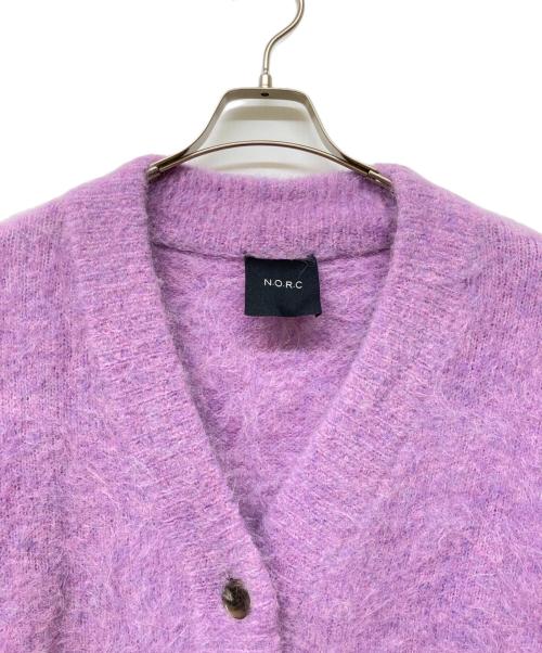 N.O.R.C（ノーク）N.O.R.C (ノーク) アルパカシャギーニットカーディガン パープル サイズ:Fの古着・服飾アイテム