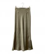 IENAイエナ）の古着「ダブルサテンスカート」｜グリーン