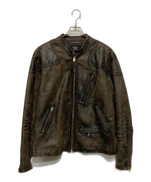 RRL（ダブルアールエル）RRL (ダブルアールエル) ライダースジャケット ブラウン サイズ:Lの古着・服飾アイテム
