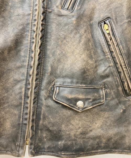 RRL（ダブルアールエル）RRL (ダブルアールエル) ライダースジャケット ブラウン サイズ:Lの古着・服飾アイテム