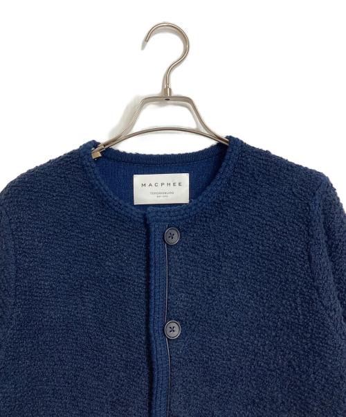 MACPHEE（マカフィー）MACPHEE (マカフィー) パイピング クルーネックカーディガン ネイビー サイズ:Sの古着・服飾アイテム