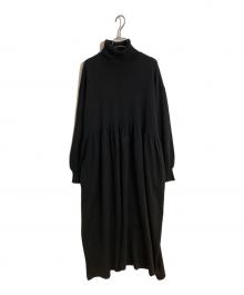 CLANE（クラネ）の古着「TURTLE GATHER KNIT OP」｜ブラック