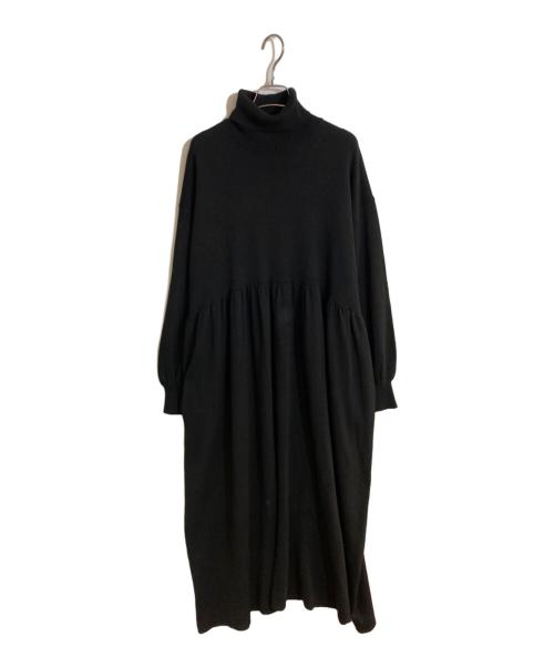 CLANE（クラネ）CLANE (クラネ) TURTLE GATHER KNIT OP ブラック サイズ:2の古着・服飾アイテム