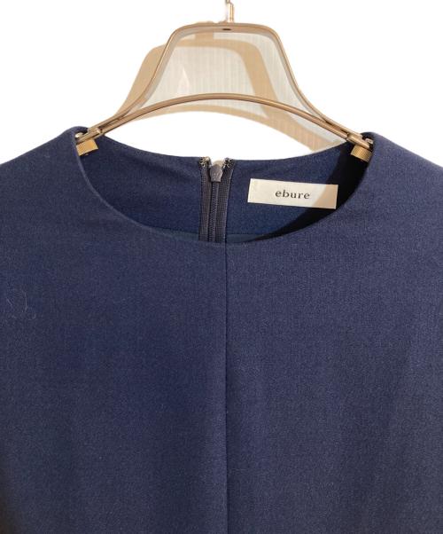 ebure（エブール）EBURE (エブール) ウールウエストギャザーワンピース ネイビー サイズ:38の古着・服飾アイテム