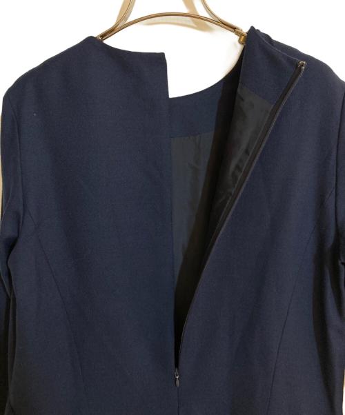 ebure（エブール）EBURE (エブール) ウールウエストギャザーワンピース ネイビー サイズ:38の古着・服飾アイテム
