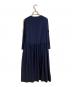 EBURE (エブール) ウールウエストギャザーワンピース ネイビー サイズ:38：10000円