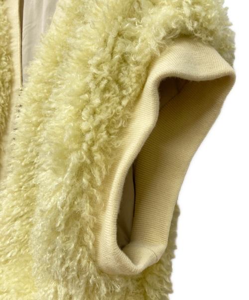 Diagram（ダイアグラム）Diagram (ダイアグラム) ニットトリミングファーベスト イエロー サイズ:36の古着・服飾アイテム