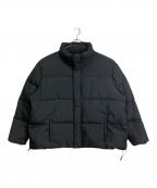 PaDDパッド）の古着「ショートダウンジャケット　オーバーサイズ　アウター　ダブルジップ」｜ブラック